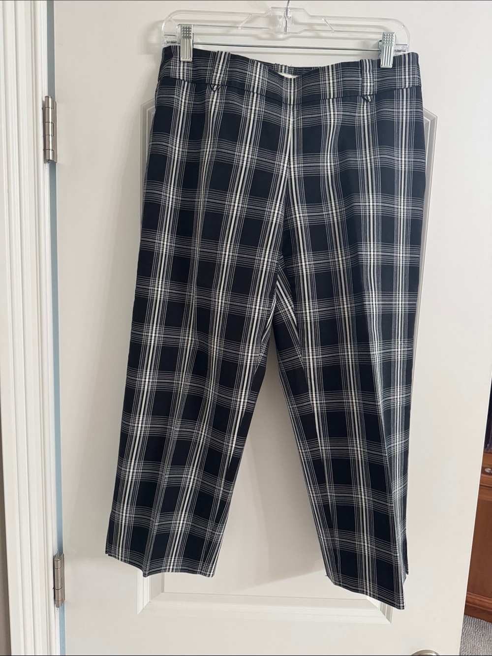 White House Black Market Black & White Plaid Dress Pants
